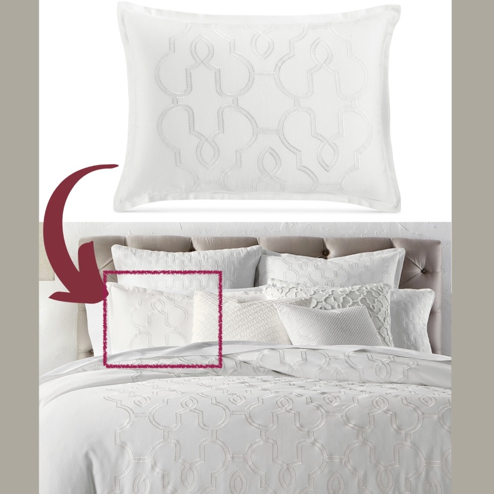 NEW Hotel Collection Inlay Cotton (1)‎ King Sham Pillow